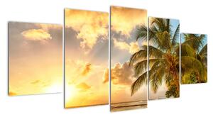 Obraz palmy na piesočnatej pláži (Obraz 150x70cm)