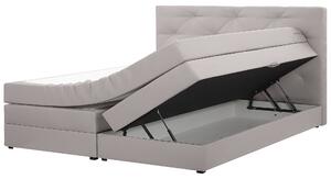 Pružinová posteľ sivá 160 x 200 cm, čalúnená, sklopná, hotelová posteľ, spálňa, moderné