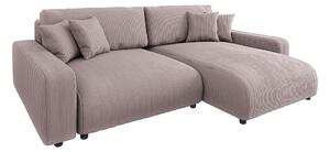 Svetloružová menčestrová rozkladacia rohová pohovka (variabilná) Sara – Ropez