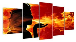 Obraz - žena v ohni (Obraz 150x70cm)