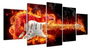 Obraz - gitara v ohni (Obraz 150x70cm)