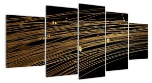 Abstraktný obraz zlatých vlákien (Obraz 150x70cm)