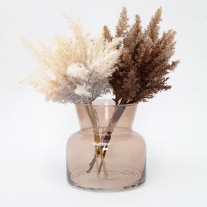 Sklenená váza hnedá FANCY 17 cm