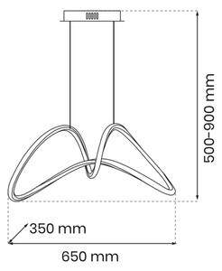 LED Luster na lanku TESORO LED/48W/230V zlatá