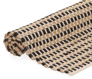Ručne tkaný jutový koberček prírodný a čierny 120x180 cm