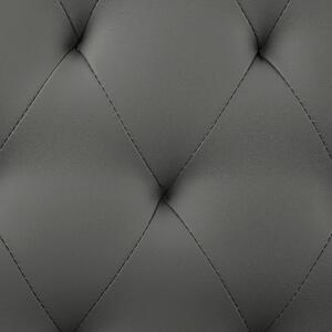 Posteľ Sivá Umelá Koža 160 x 200 cm Moderná Design Všívaná Čelná Doska
