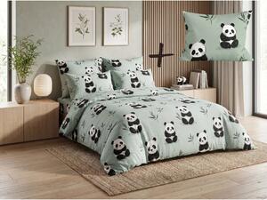 Sada obliečok z mikrovlákna PANDA RELAX mentolová + obliečka na vankúš 50 x 70 cm ZDARMA