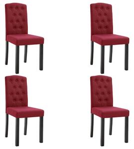 Jedálenské stoličky 4 ks, vínovo červené, látka