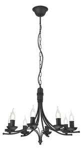 Luster na reťazi LUCY 8xE14/60W/230V čierna