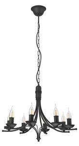 Luster na reťazi LUCY 8xE14/60W/230V čierna