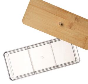 Úložný box s bambusovým vekom, 3 priehradky, WHITNEY