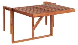 Závesný stôl s balkónom Tmavé drevo Akácia skladacia 60 x 55 cm vonkajšia železničná paluba