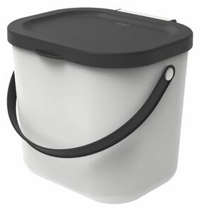 Malý odpadkový kôš na bioodpad, 6 l ALBULA, biely/antracit