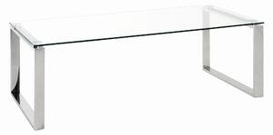 KONFERENČNÝ STOLÍK, farba ušľachtilej ocele, kov, sklo, 120/60/40 cm - Stolíky do obývačky, Online Only