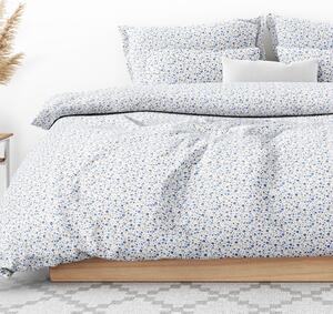 Goldea bavlnené posteľné obliečky - vzor 895 drobné modré kvítí 140 x 200 a 70 x 90 cm