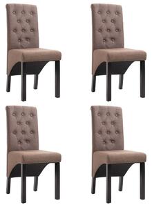 Jedálenské stoličky 4 ks hnedé látkové