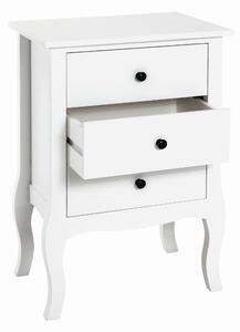 NOČNÝ STOLÍK, paulovnia, biela, 48/70/34 cm - Nočné stolíky, Online Only