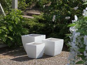 Kvetináč štvorcový biely 39 x 39 x 38 cm záhradný moderný