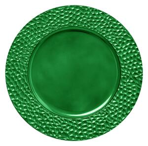 Dekoratívny tanier zdobený zelený 33 cm