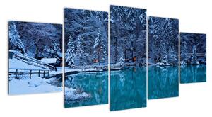 Obraz zimného jazera (Obraz 150x70cm)