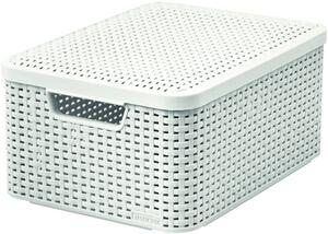 CURVER úložný box RATTAN M, 39,3 x 29,3 x 18,7 cm, biely, 03618-885
