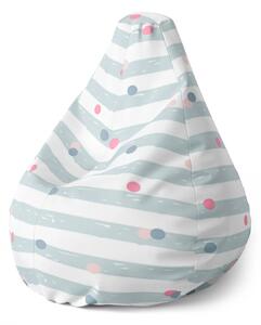 Sablio Sedací vak Pear Bodky a pruhy - 70 x 95 x 15 cm