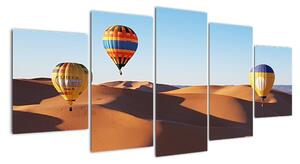 Obraz - teplovzdušné balóny v púšti (Obraz 150x70cm)