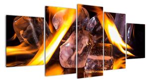 Obraz ľadových kociek v ohni (Obraz 150x70cm)