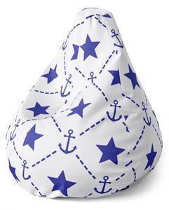 Sablio Sedací vak Pear Hviezdy a kotvy - 70 x 95 x 15 cm