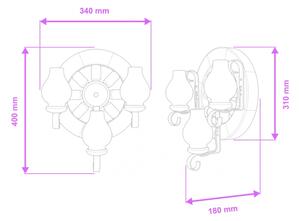 Brilagi - Nástenné svietidlo ROATA APLICA 3xE14/40W/230V buk/orech