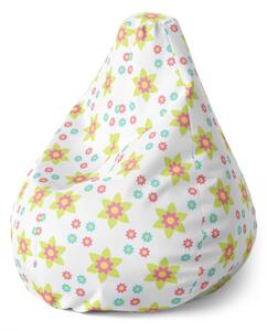 Sablio Sedací vak Pear Farebné kvetinky - 70 x 95 x 15 cm