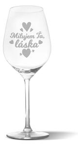 Sablio Pohár na víno Milujem ťa, láska 49 cl