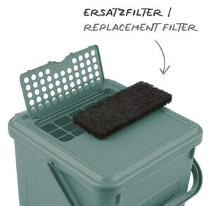Odpadkový kôš s FILTROM, na bio odpad, Kompostér BIO, matne zelený, 9l
