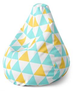 Sablio Sedací vak Pear Dvojfarebné trojuholníky - 70 x 95 x 15 cm