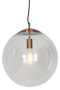 Škandinávska závesná lampa medená s čírym sklom - Ball 40