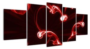 Abstraktný obraz - červené srdce (Obraz 150x70cm)