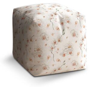 Sablio Taburet Cube Biela orchidea - 60x60x60 cm