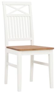 Jedálenské stoličky 2 ks, biele, dubový masív
