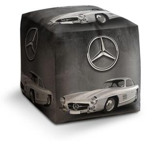 Sablio Taburet Cube Mercedes-Benz 300 SL Sivé pozadie - 40x40x40 cm
