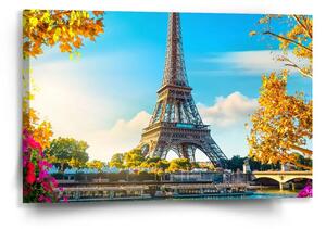 Sablio Obraz Paríž Eiffelova veža Flowers - 60x40 cm