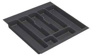 Vložka / príborník do 60 cm zásuvky - CUTLERY sivý plast 50 x 46 cm