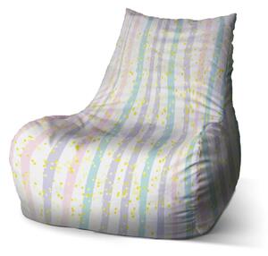 Sablio Sedací vak Bean Pruhy a bodky štetcom - 60 x 70 x 70 cm