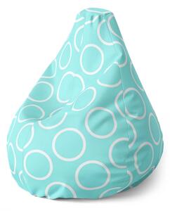 Sablio Sedací vak Pear Biele korunky - 70 x 95 x 15 cm