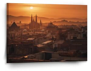 Sablio Obraz Barcelona Night Skyline - 90x60 cm