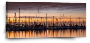 Sablio Obraz Večerný prístav - 110x50 cm