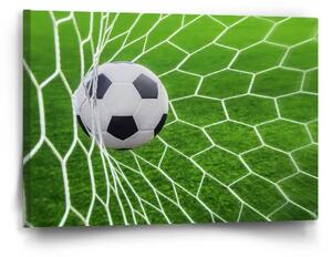 Sablio Obraz Futbalová lopta v bráne - 60x40 cm
