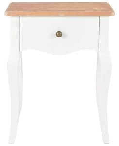 Nočný stolík bielo-hnedý 40x30x50 cm masívne borovicové drevo