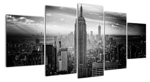 Čiernobiely obraz mesta - New York (Obraz 150x70cm)