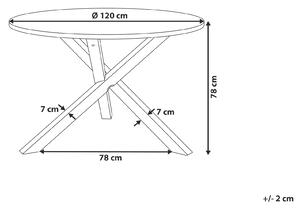 Jedálenský stôl svetlé drevo biely ø 120 cm guľatý škandinávsky