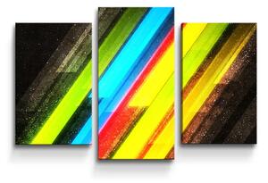 Sablio Obraz - 3-dílný Pruhovaná abstrakcia - 75x50 cm